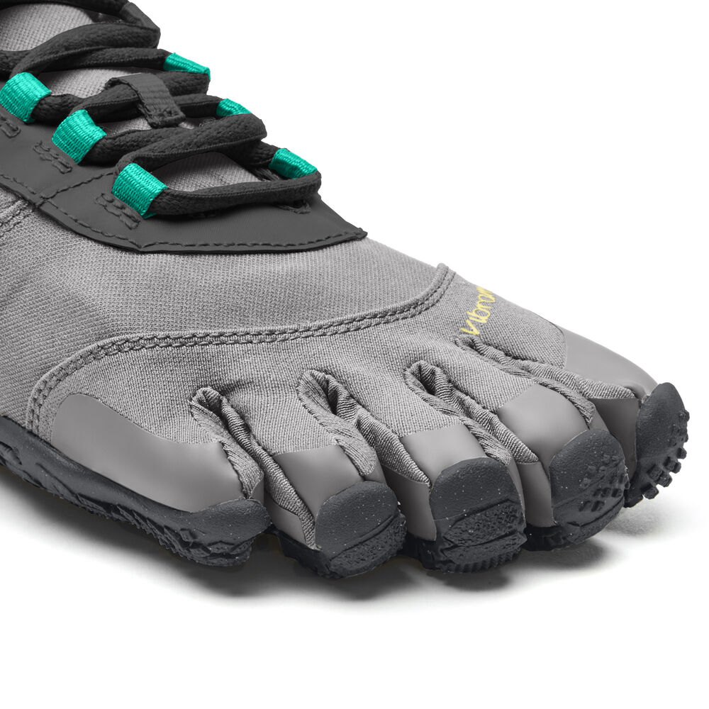 Vibram Five Fingers Womens Running Shoes - Black/Grey/Green - V-Trek Insulated - 37859-QUOP